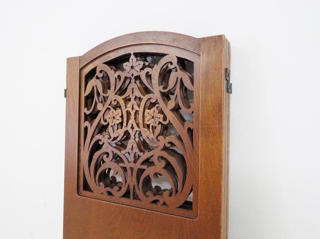 三越 ブルージュ■透かし挽きスクリーン■3連■パーテーション 衝立■オーク材