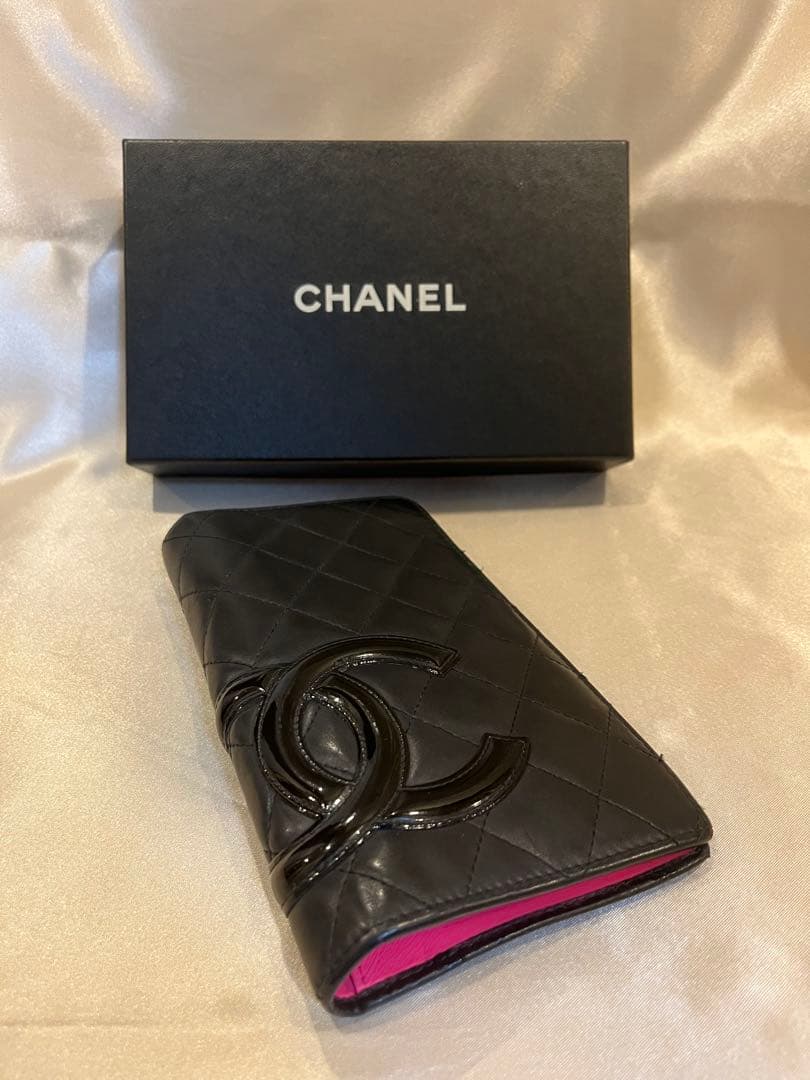CHANEL カンボンライン　二つ折り長財布　正規品　リペア