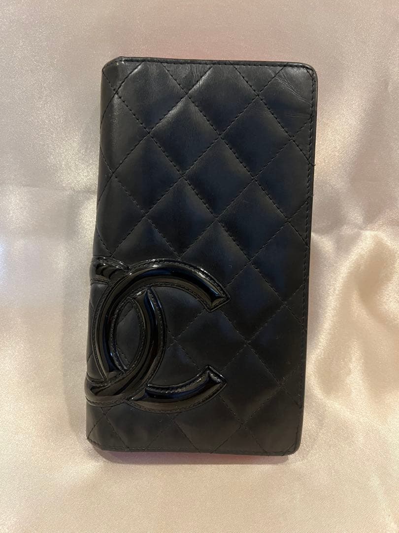 CHANEL カンボンライン　二つ折り長財布　正規品　リペア