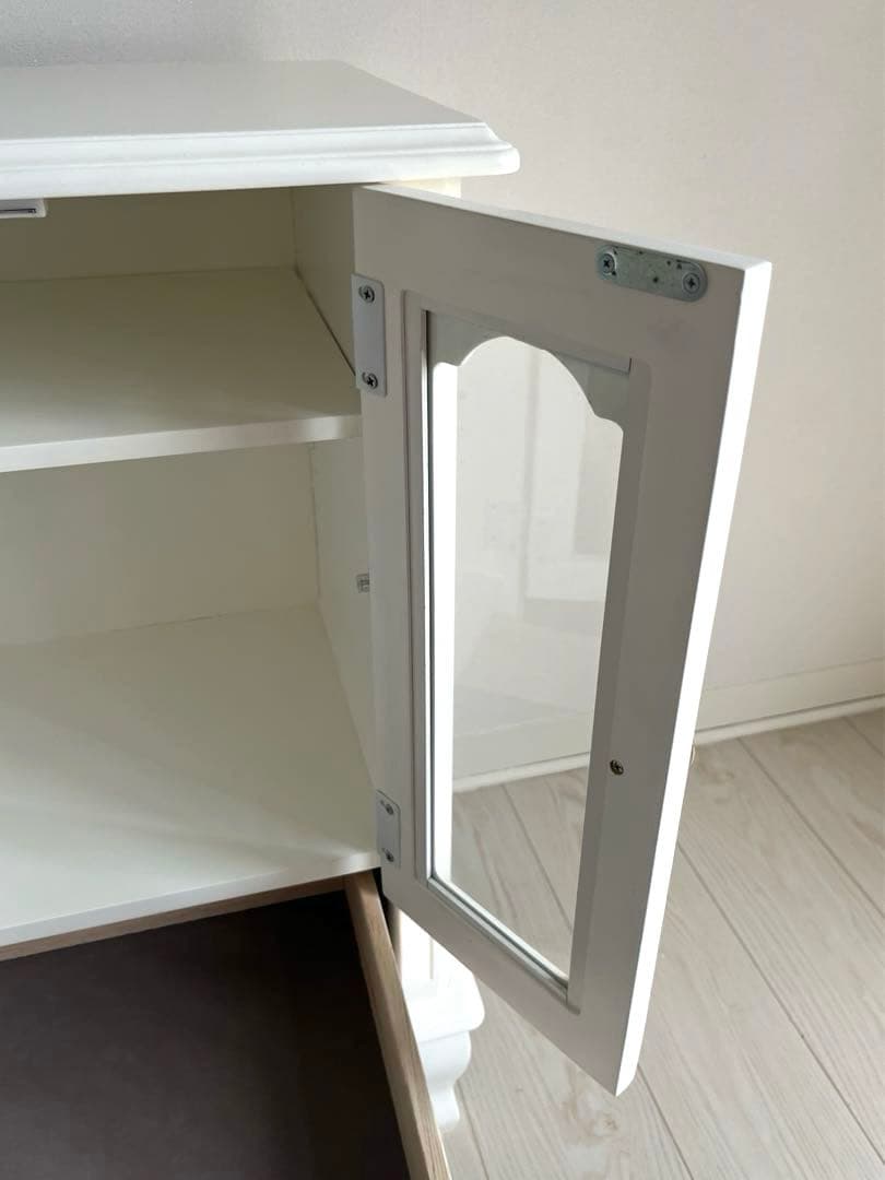 プリンセス家具キャビネットガラス扉　引出し付　姫系　キャッツプリンセスduo