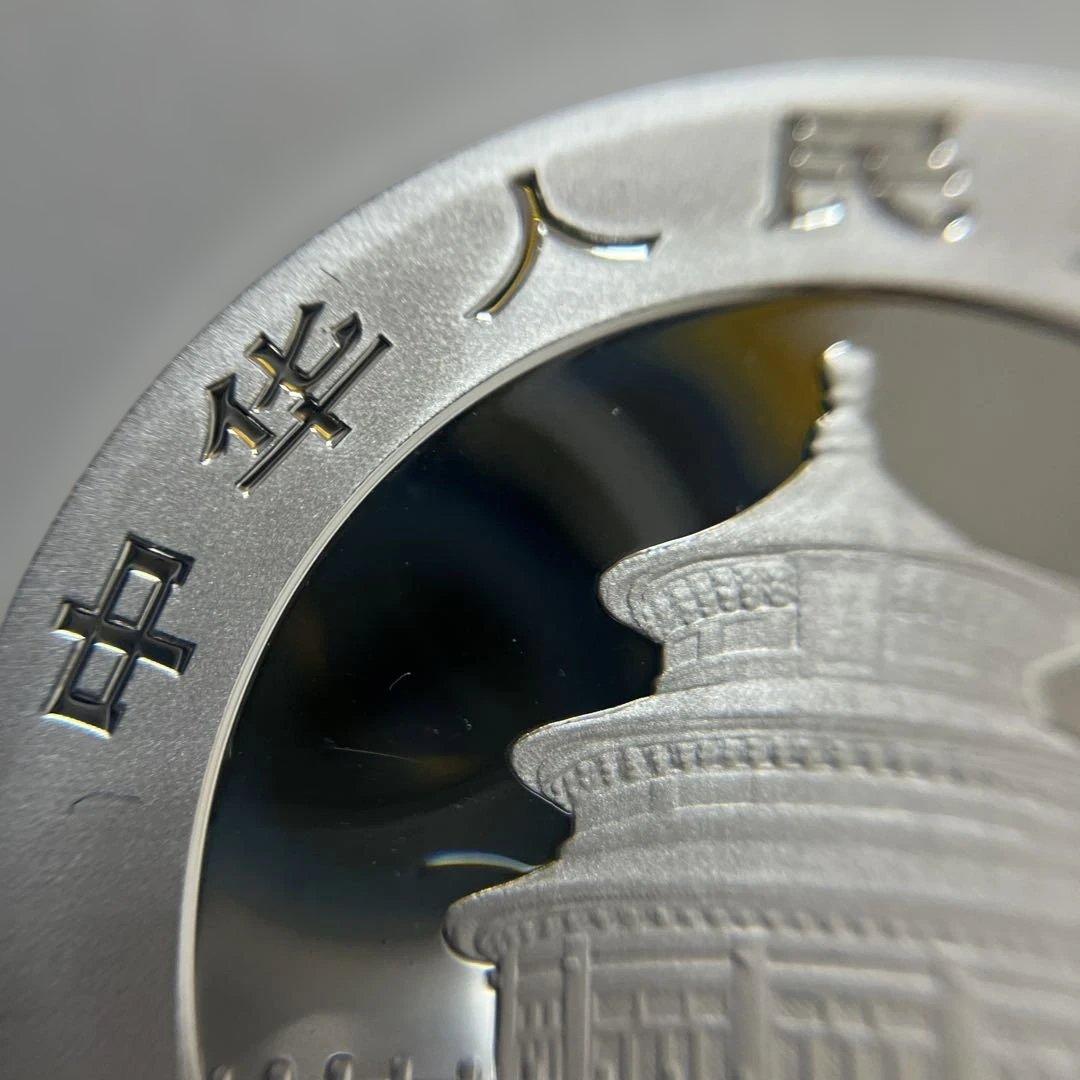 【純銀】2018年パンダ銀貨　10元　カプセル付き③