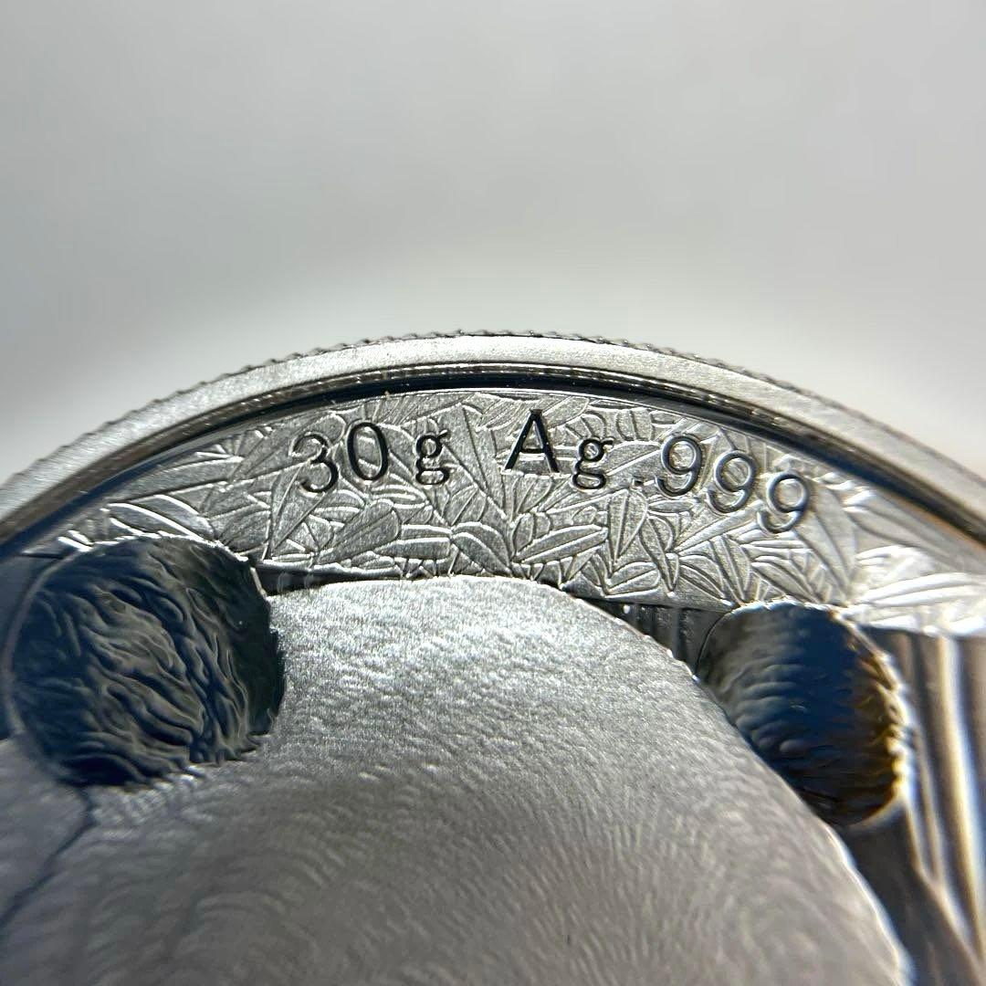 【純銀】2018年パンダ銀貨　10元　カプセル付き③