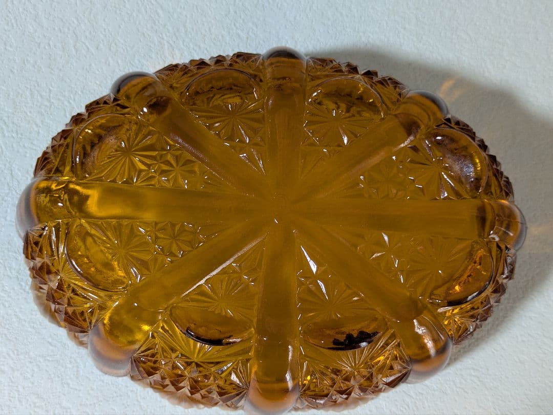 フェントン　バージニアガラス　琥珀色ボウル　デイジー＆ボタン