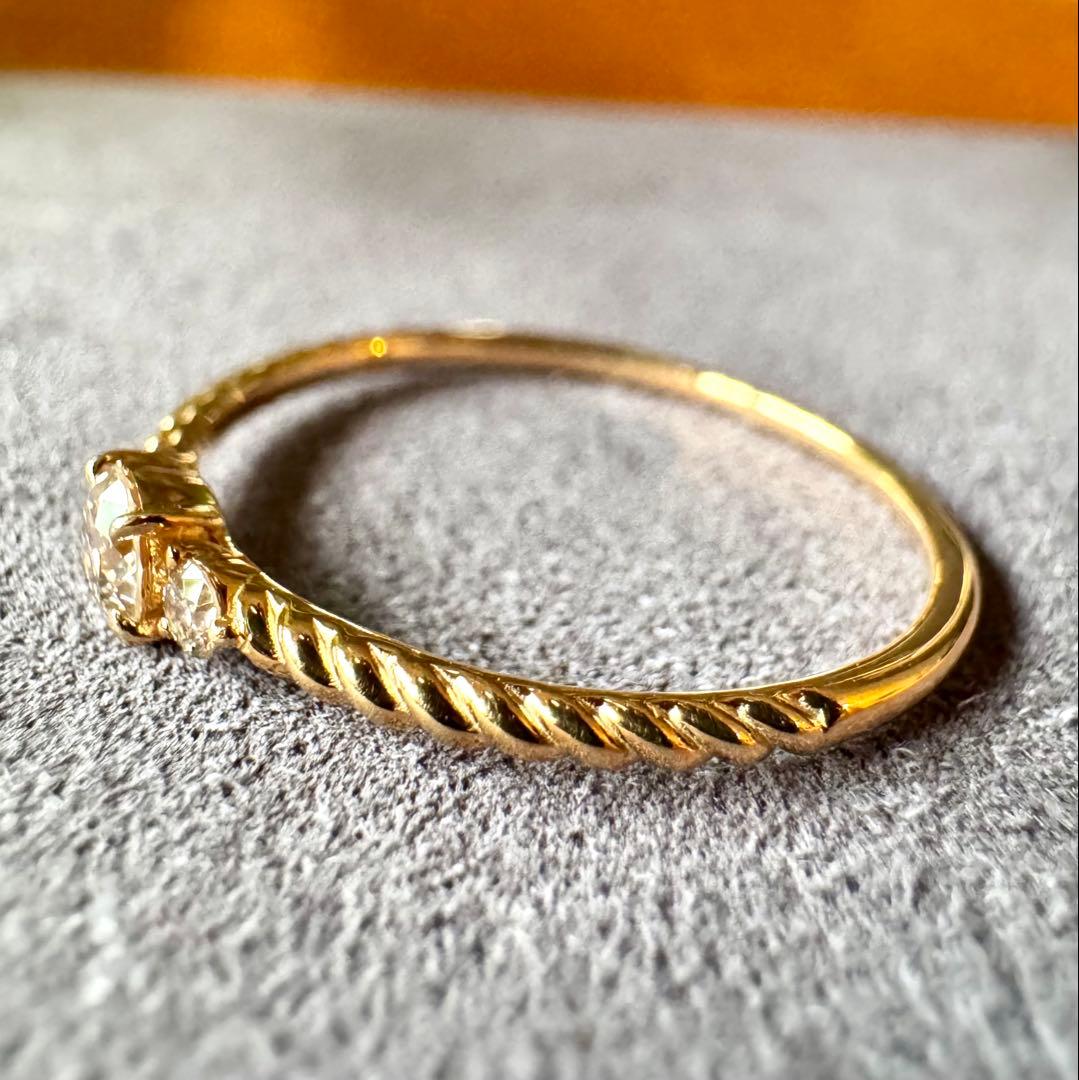 K18YG*18号*ダイヤモンドリング*大きめサイズ*指輪