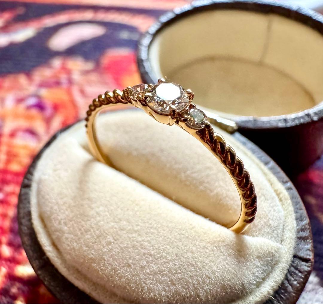 K18YG*18号*ダイヤモンドリング*大きめサイズ*指輪