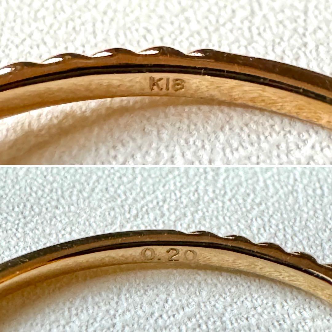 K18YG*18号*ダイヤモンドリング*大きめサイズ*指輪