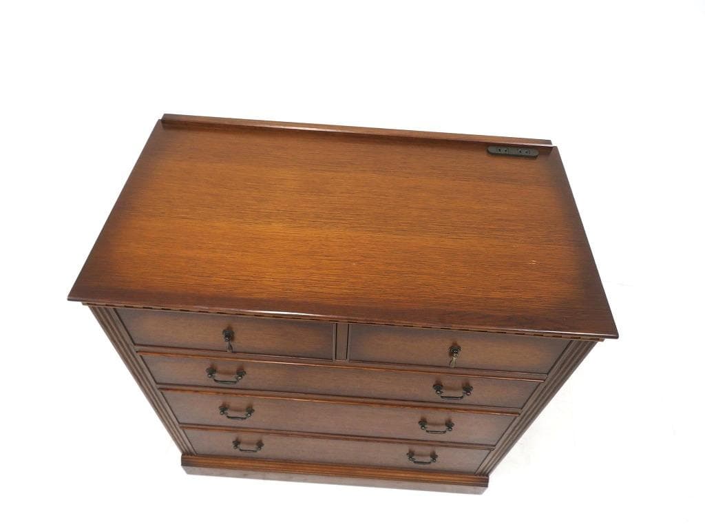 展示品　上坂木材　オーク材　ブルックス　4段　チェスト　整理箪笥　キャビネット