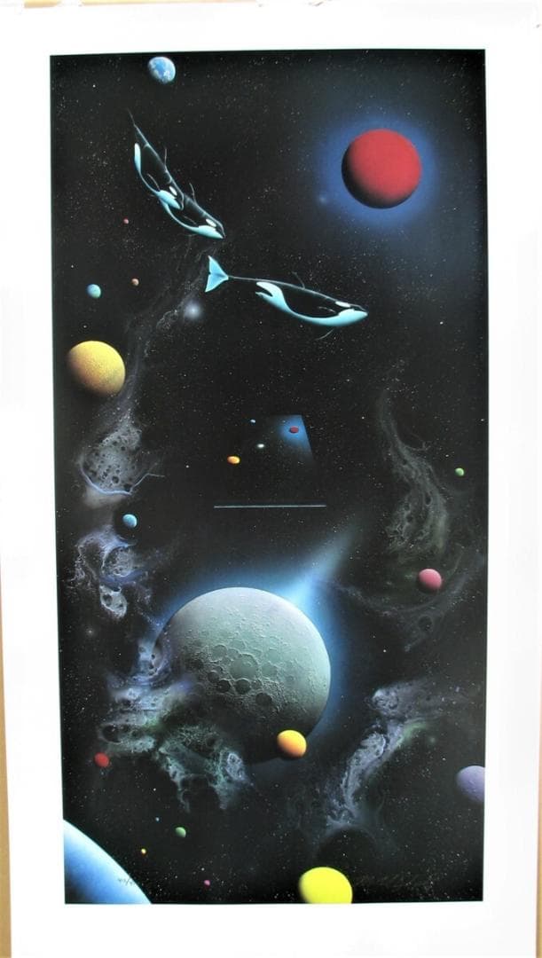 宇宙アートの第一人者,マイケルデビッドワード「ゲートウェイ」ミクストメディア版画