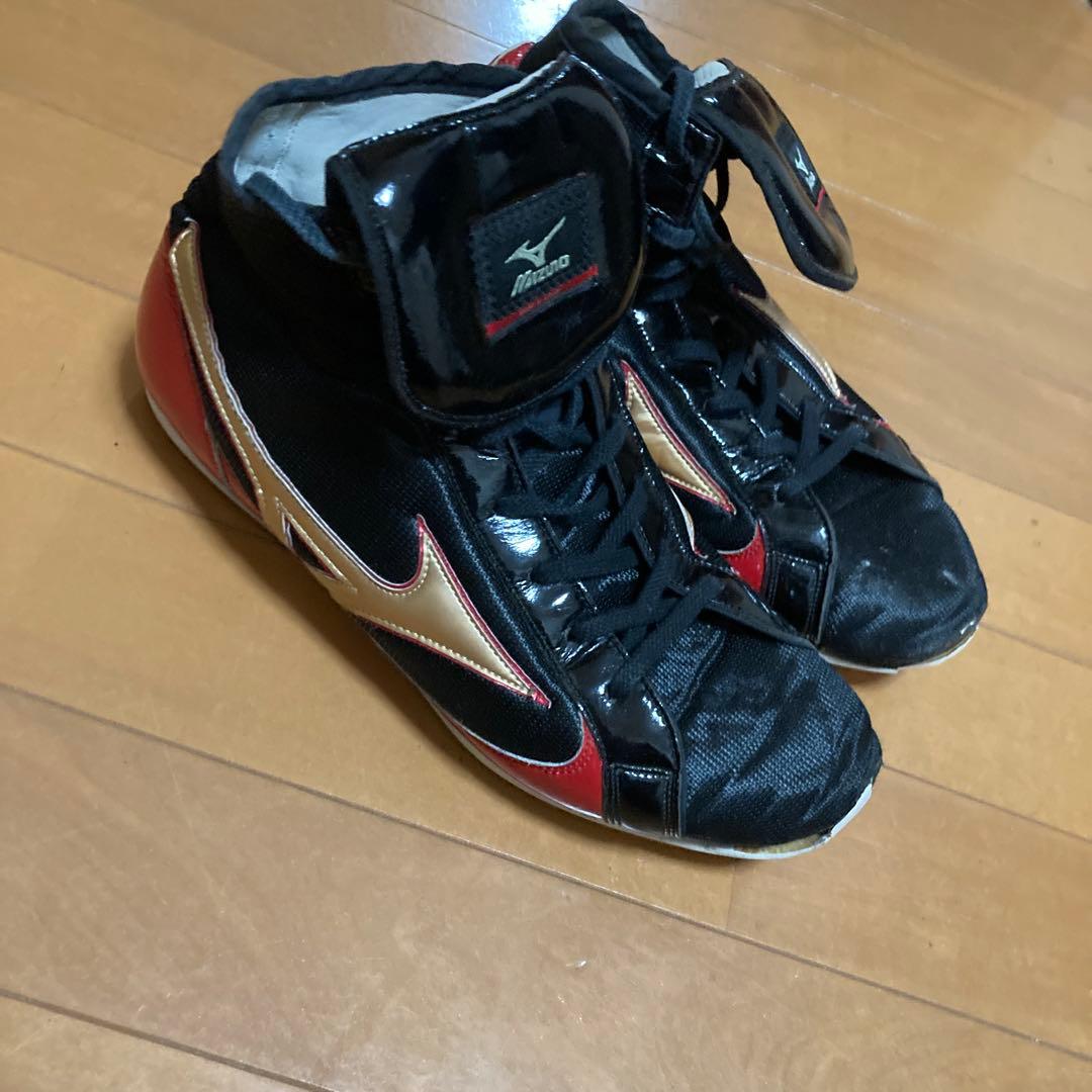 Mizuno ボクシングシューズ 黒/赤/金