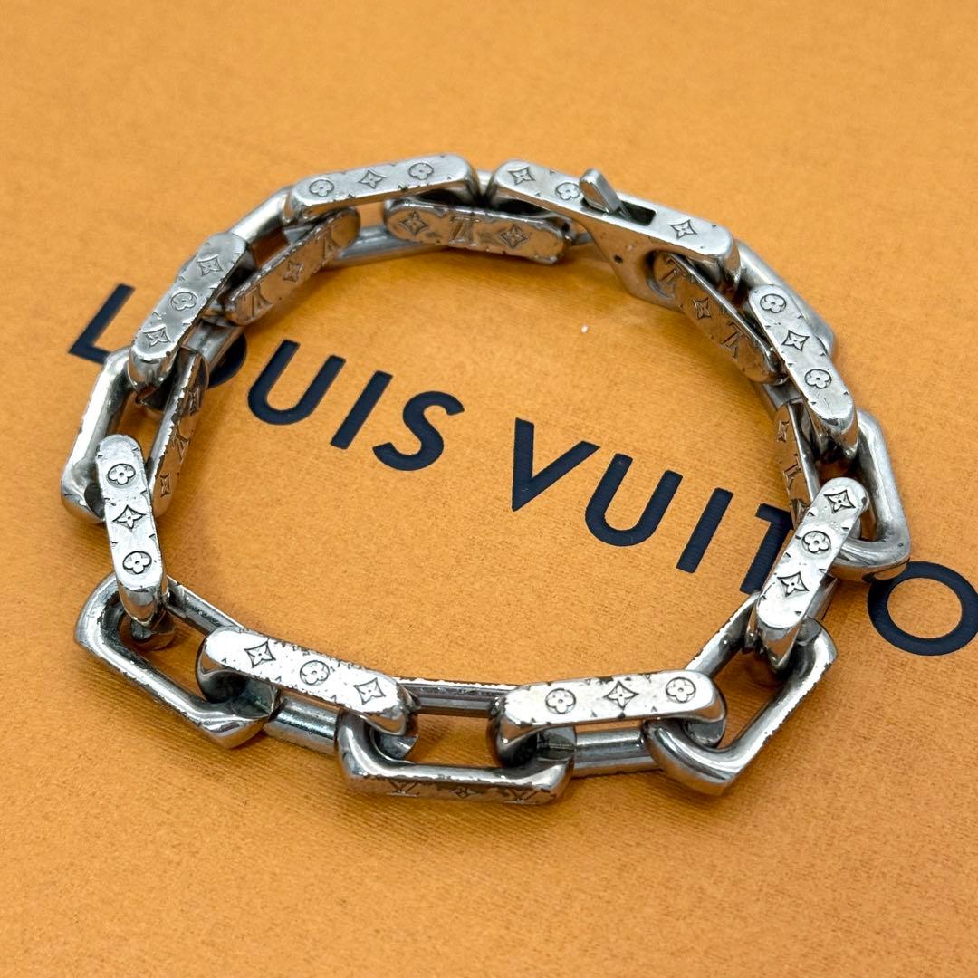 ルイヴィトン ブレスレット コリエ チェーン モノグラム シルバー メンズ