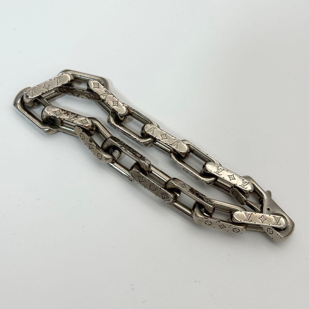 ルイヴィトン ブレスレット コリエ チェーン モノグラム シルバー メンズ