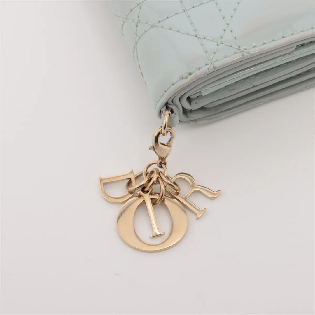 Dior 三つ折り財布 レディディオール カナージュ パテントレザー ディオール