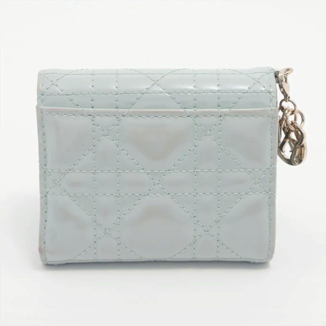 Dior 三つ折り財布 レディディオール カナージュ パテントレザー ディオール