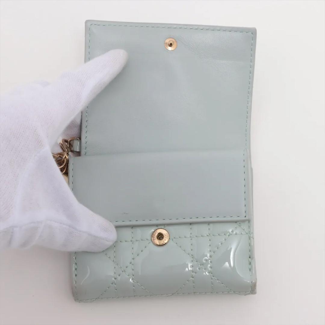 Dior 三つ折り財布 レディディオール カナージュ パテントレザー ディオール