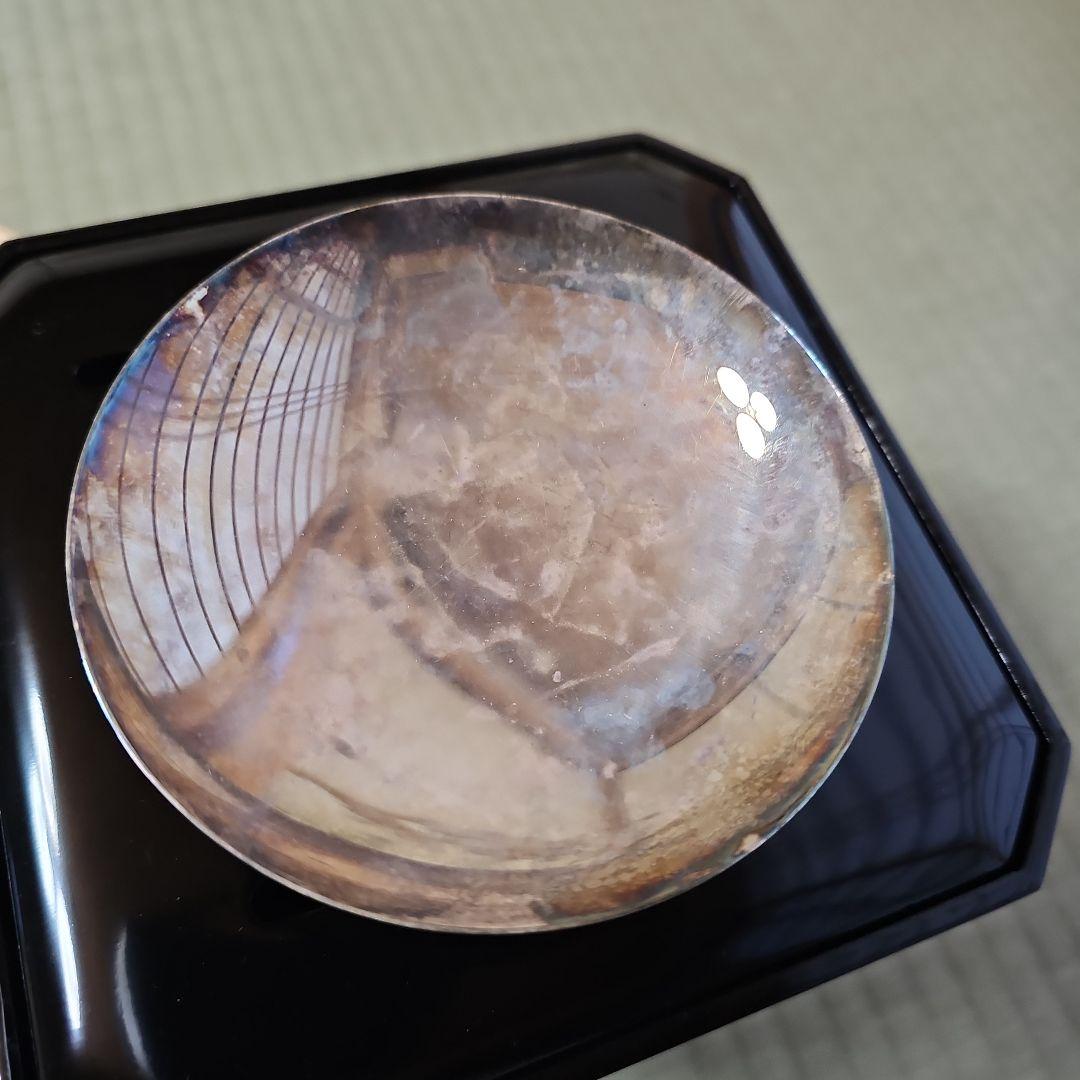 昭和レトロ/1970年代物】住友化学工業 銀杯 純銀 花月台揃 参拾五年勤続記念