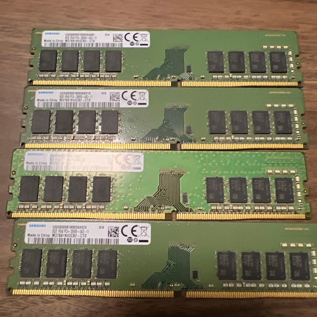 DDR4 2400MHz 8GB メモリ 4枚セット