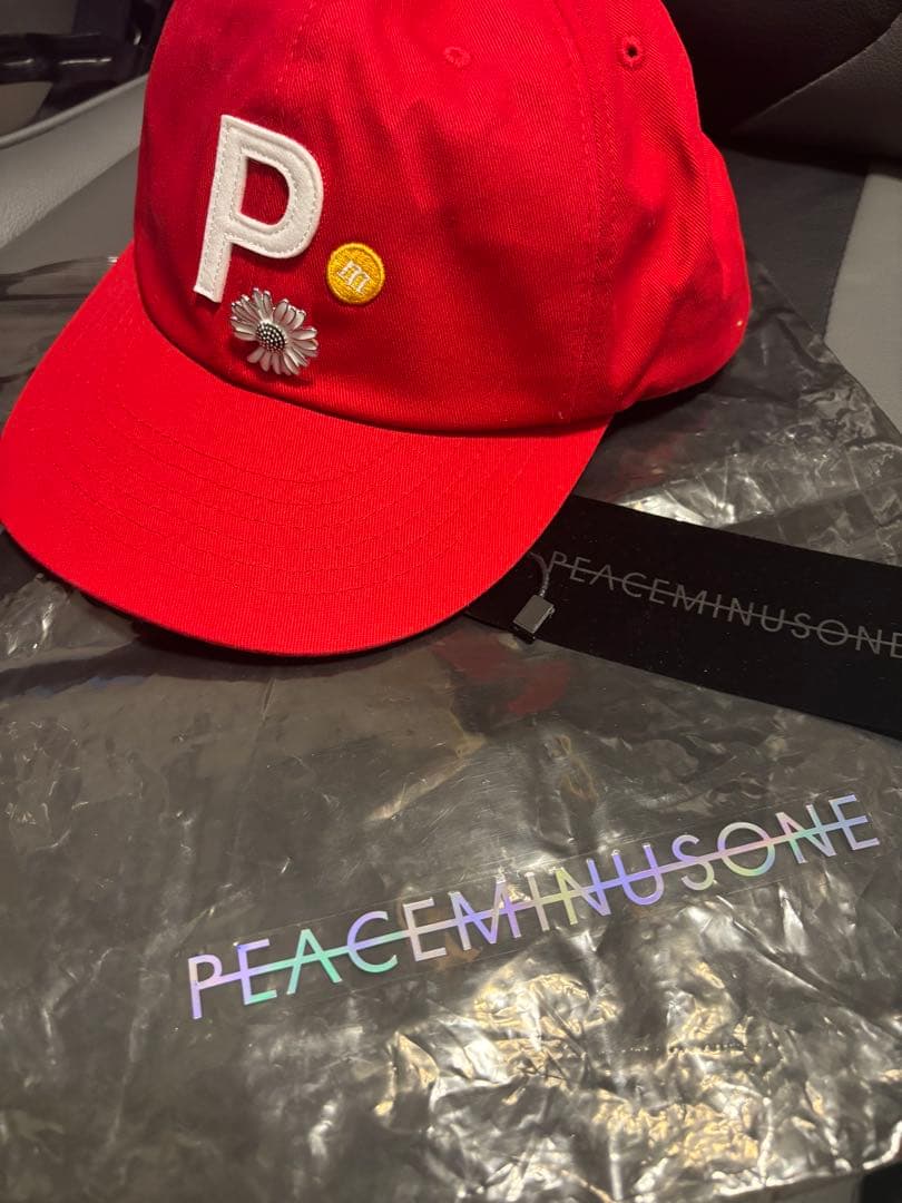 帽子 peaceminusone BALL CAP #1 RED