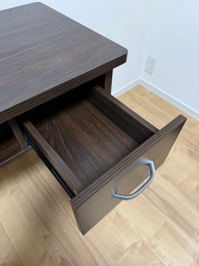 ネイルテーブル　ダークブラウン　引き出し付き