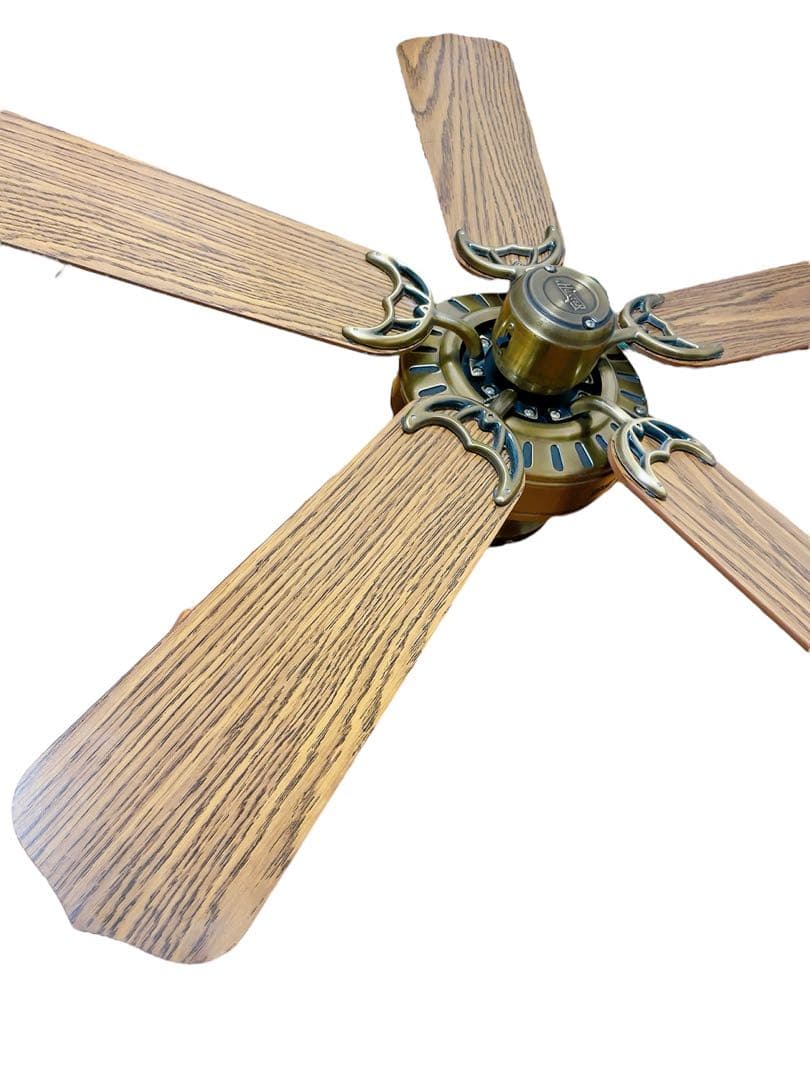【ライダーマン】シーリングファン 5枚 羽根 木製 ブラウン 茶