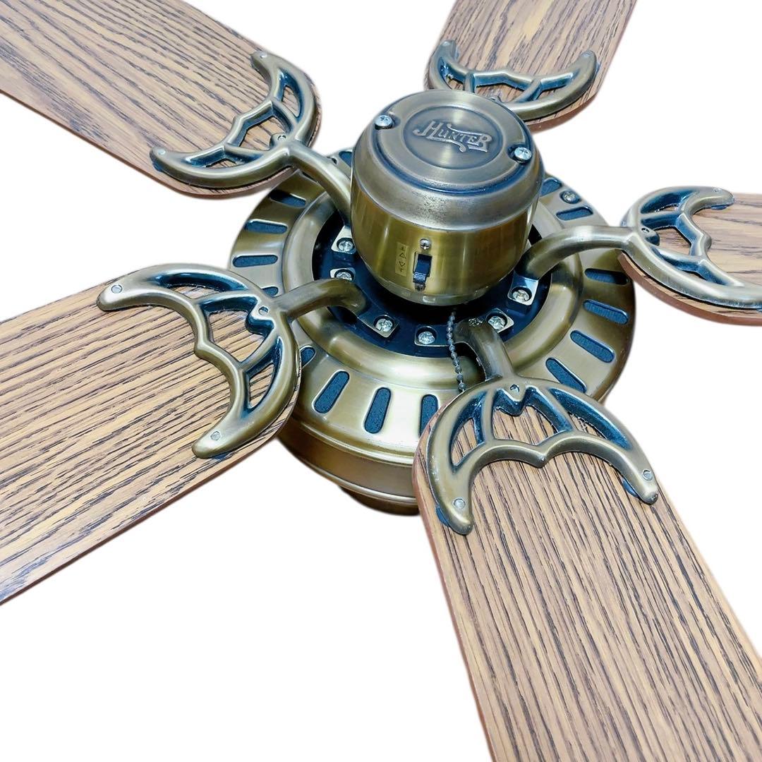 【ライダーマン】シーリングファン 5枚 羽根 木製 ブラウン 茶