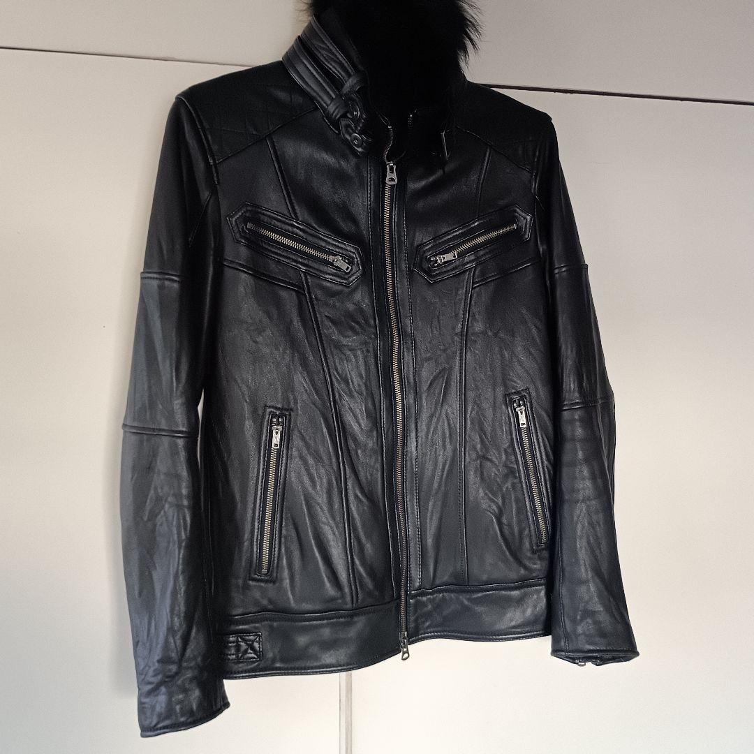 美品✦Jackrose ジャックローズ ファー付　ラクーン ライダース 黒