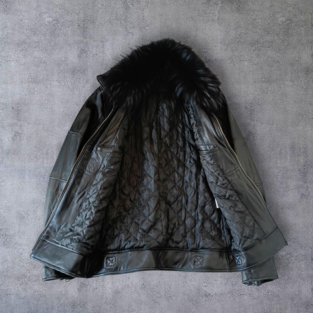 美品✦Jackrose ジャックローズ ファー付　ラクーン ライダース 黒