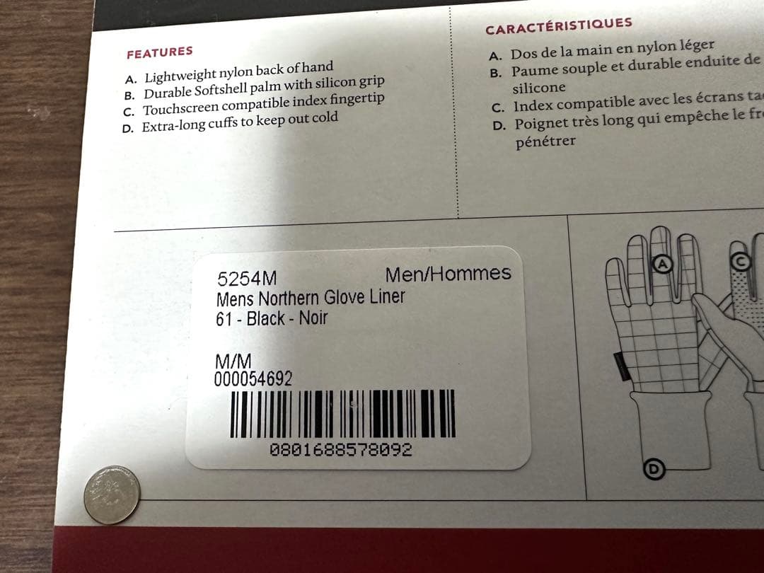   カナダグース　手袋　５２５４M カラーブラック