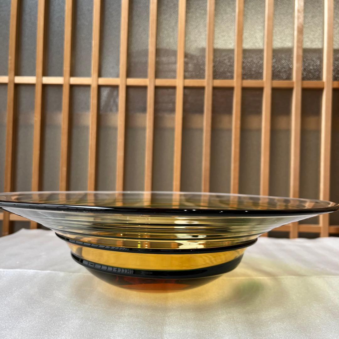 東洋佐々木ガラス　翠螺旋　水盤　直径35cm