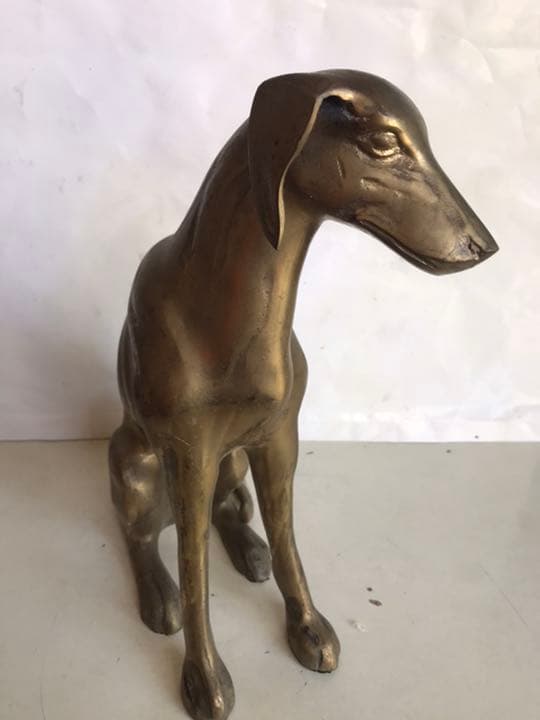 狗置物，真鍮製，工藝美術品，高29cm，重3500克。