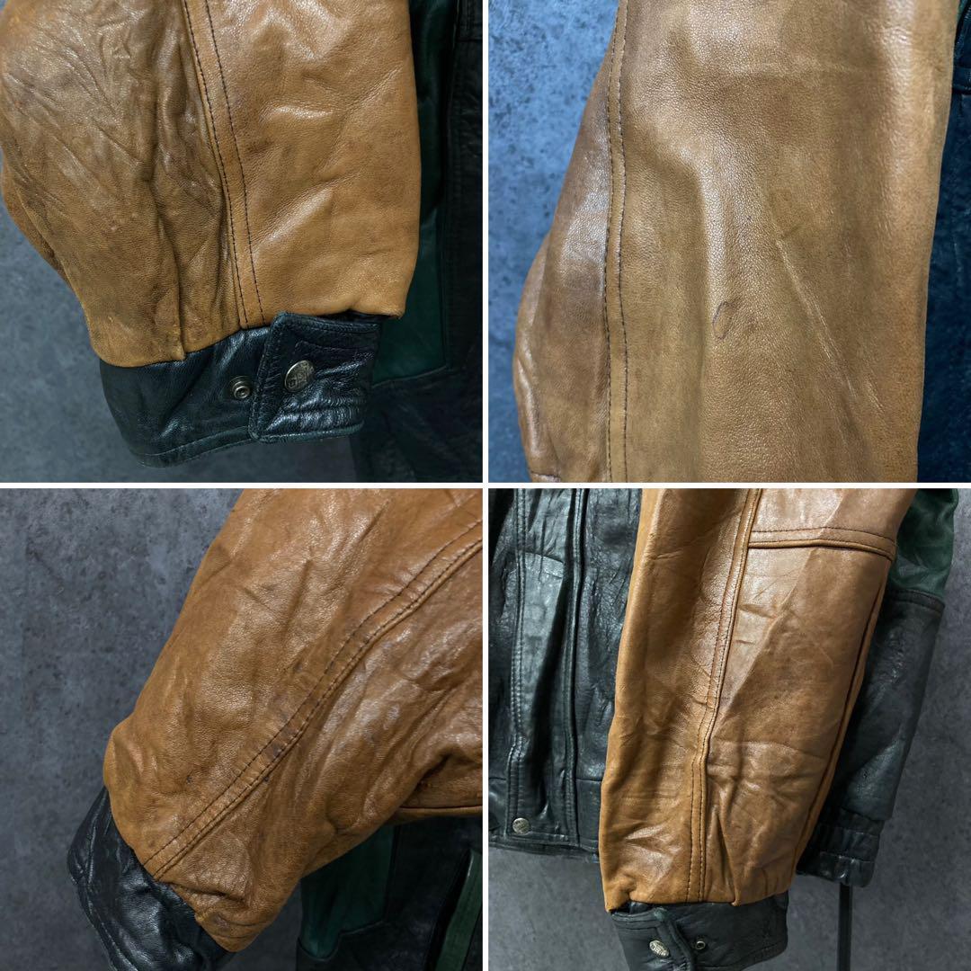 カナダ製《US古着》ヴィンテージ レザー ジャケット/ブルゾン メンズL-XL