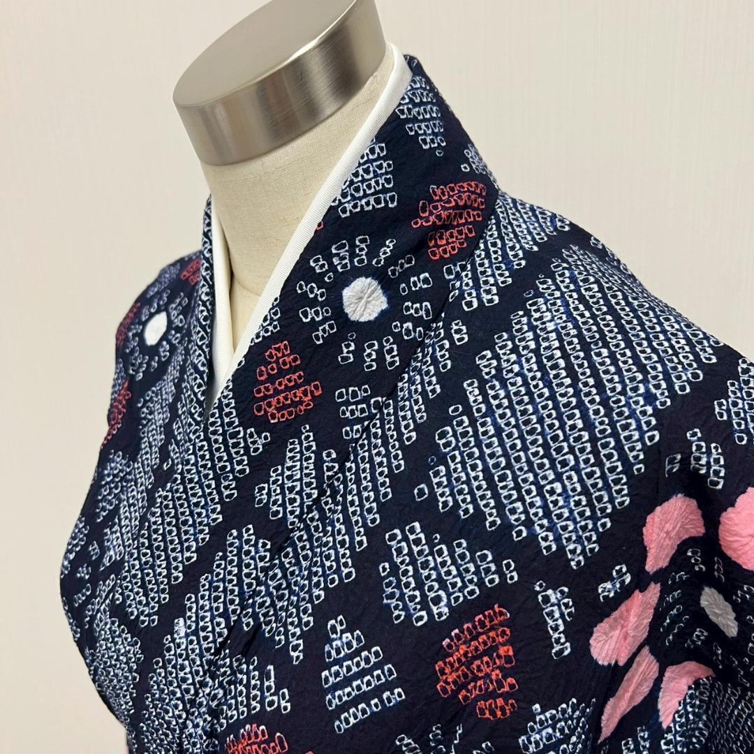 KL3167 有松鳴海絞り 浴衣 身丈153cm 夏着物 木綿