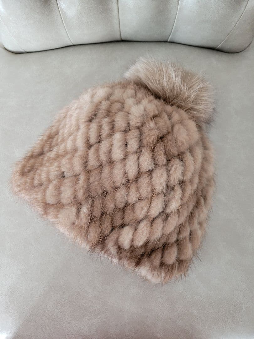 MaxMara ミンク フォックス ファー帽子 定価7万円