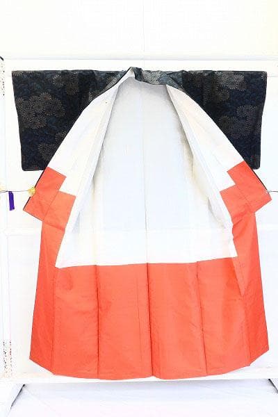 未使用品 本場大島紬 紬 アンサンブル ネイビー 枝花 身丈153.0cm 正絹