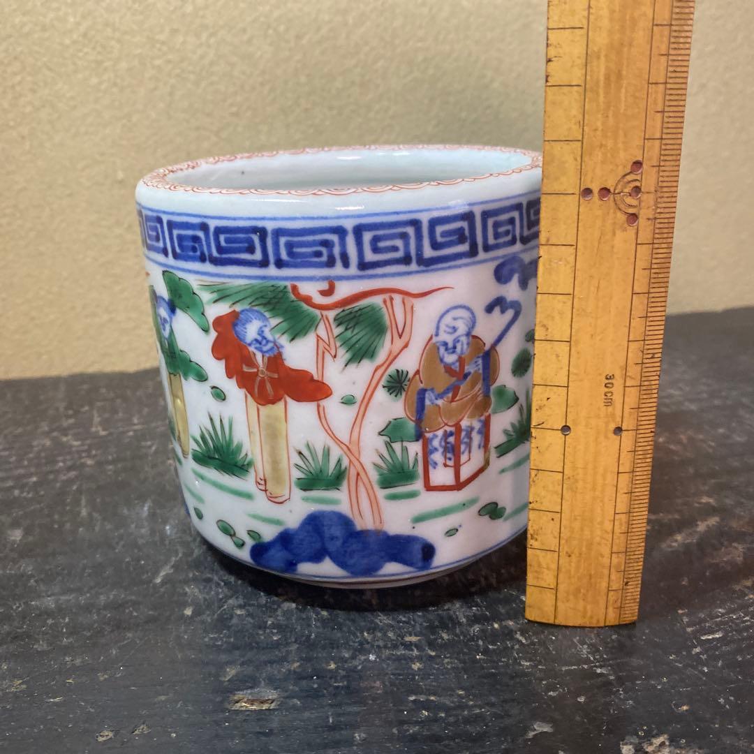 中国古玩　色絵人物図香炉A