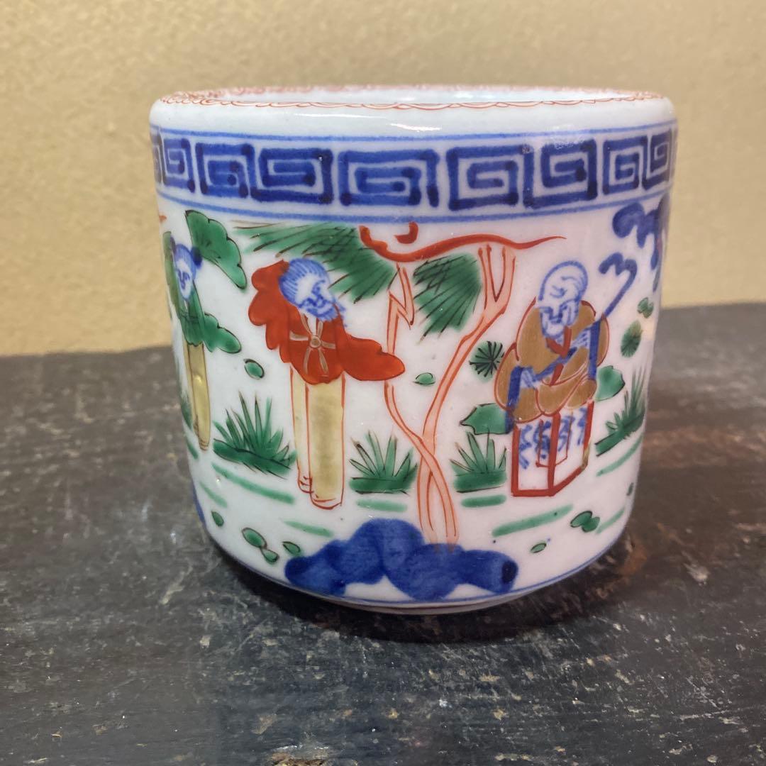 中国古玩　色絵人物図香炉A