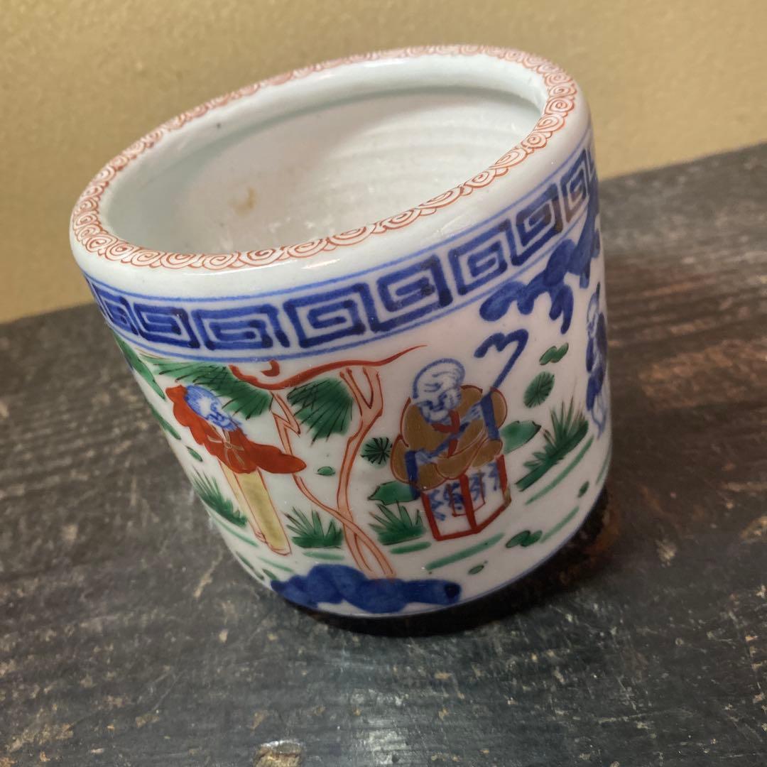 中国古玩　色絵人物図香炉A