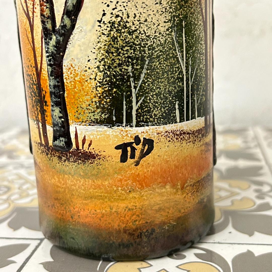 ドームナンシー 筒型　花瓶　高さ22cm 被せガラス　アンテルカレール　幹立体