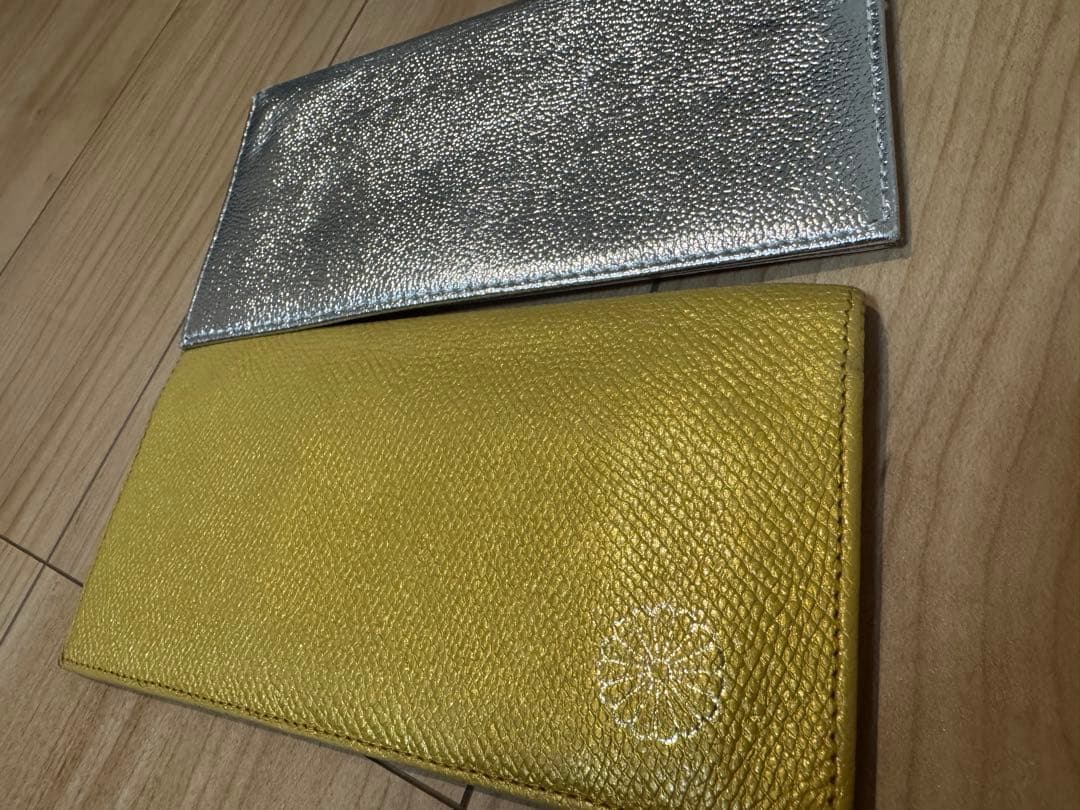 皇居　シルバー　限定 長財布 イエロー 金　黄色 　牛革　財布　風水　金運アップ