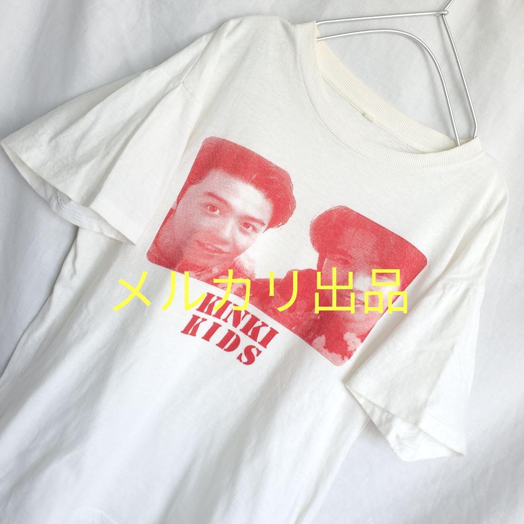 90's KinKi Kids 半袖 Tシャツ キンキキッズ ジャニーズ白赤
