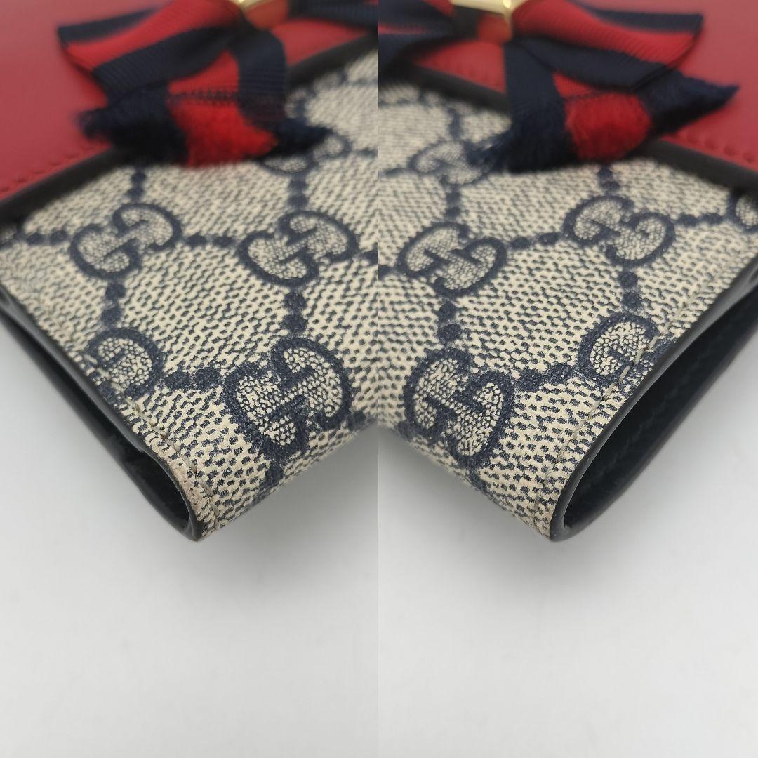 未使用に近い✨グッチ　折り財布　リボン