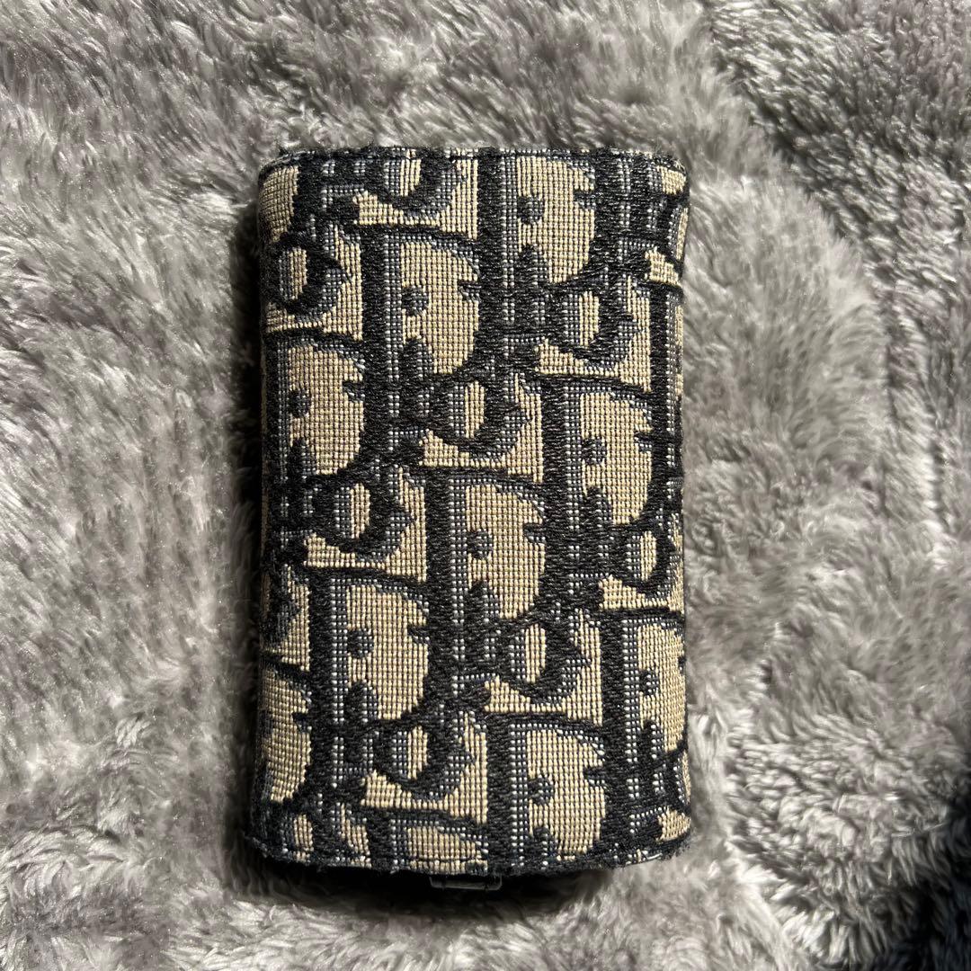 Dior モノグラムキーケース ベージュ/ブラック