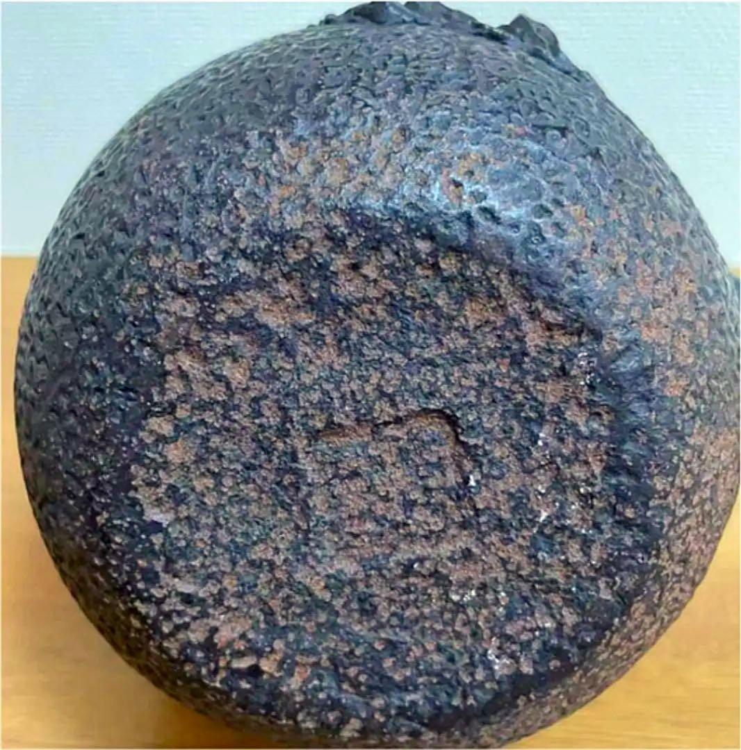 亀文堂造 山中幽居 盛上図 波千鳥 貼付象嵌 鉄瓶