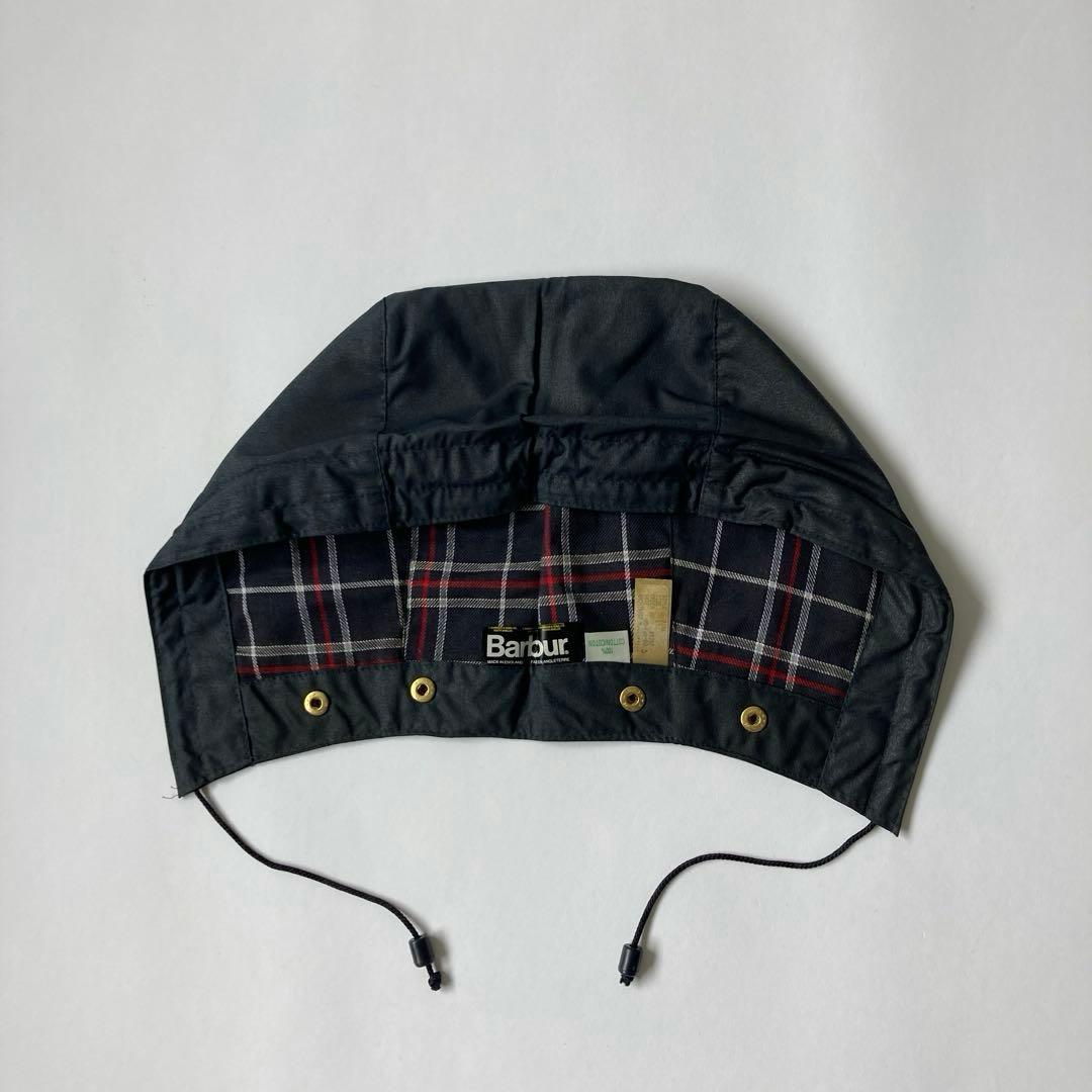 デッドストック 80s バブアー A106 ワックスドコットン フード ネイビー