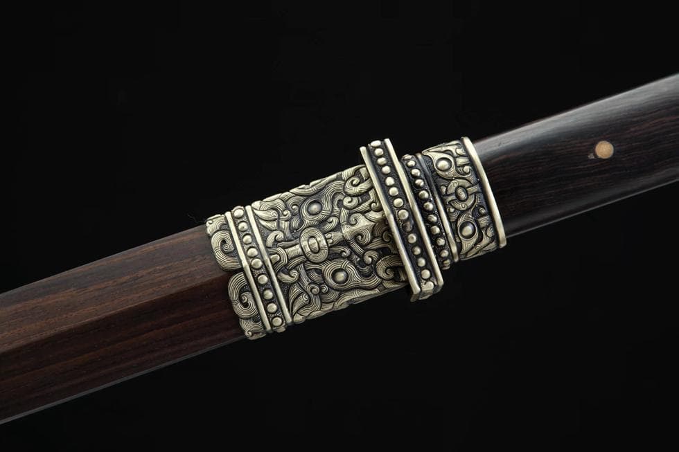 大男将軍刀（黒檀梢） 模造刀 居合刀 武士道 武具 漢剣 唐刀 龍泉剣 手鍛造打