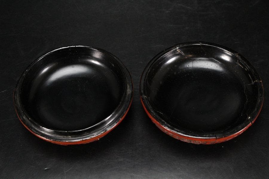 中国美術 堆朱 刻 林行唐子図 香合 蓋物 旧家蔵出