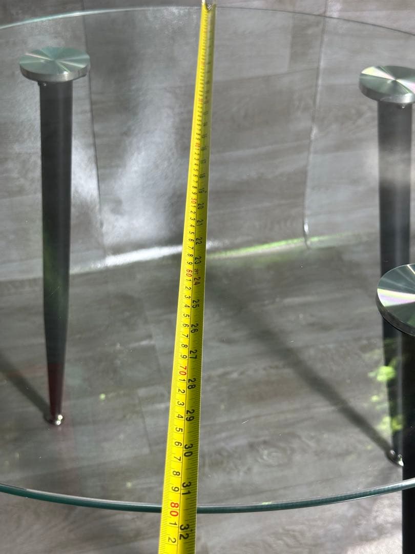 期間限定！丸テーブル オシャレ 強化ガラス テーブル ラクラク組立 新品