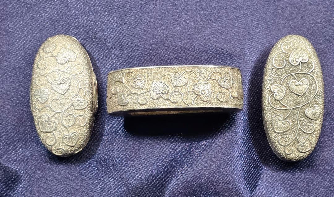 拵金具一作 銀地 3点 刀装具