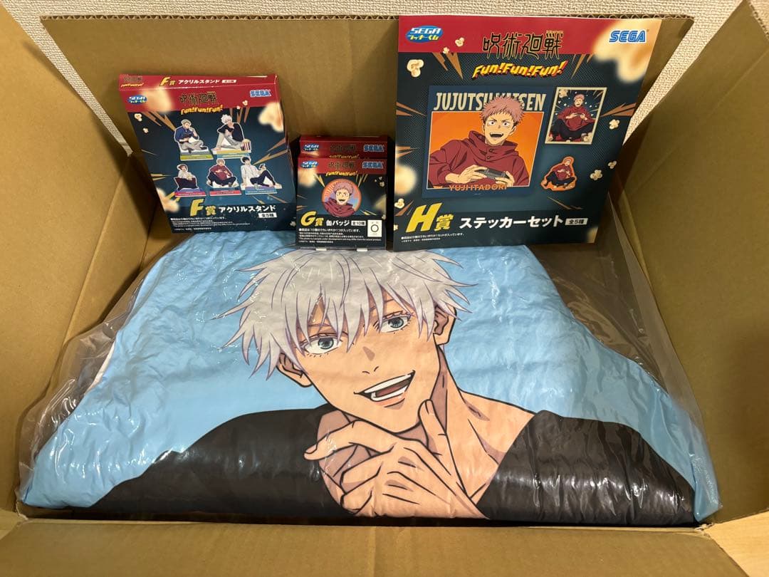 呪術廻戦 セガラッキーくじ E賞 缶バッジ アクリルスタンド 五条悟 コンプ