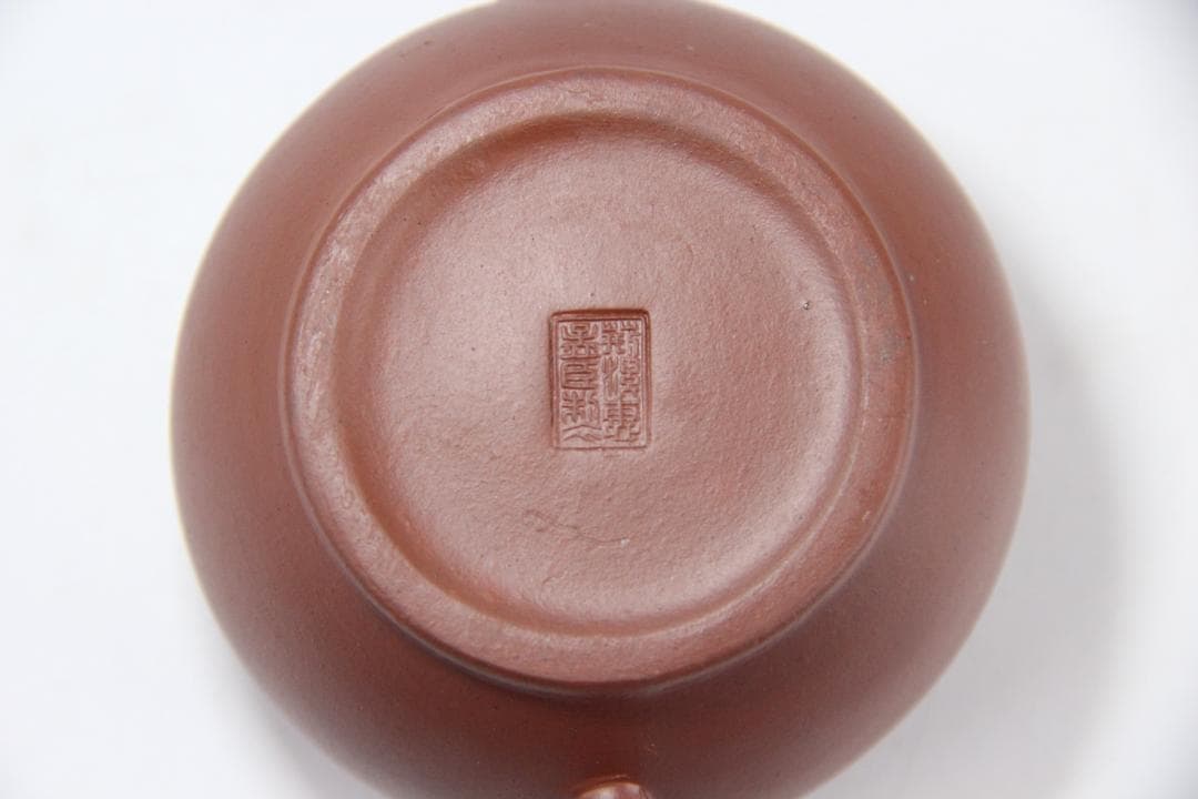 荊渓惠孟臣製 唐物 朱泥 水平 壺 煎茶 急須 紫砂 宜興 窯 ES1-14