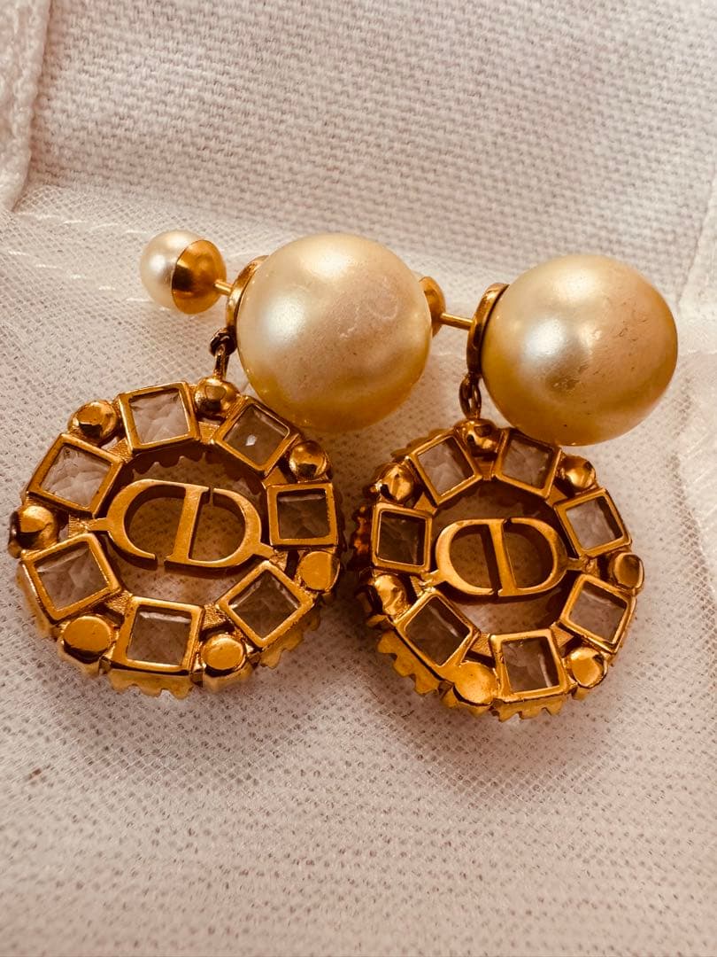 Dior Tribales ピアス メタル・レジンパール・クリスタル